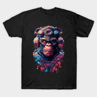 Anime Cyber Ape (Sci-Fi Ape Vintage Retro Future Design Cyberpunk Space Ape) T-Shirt